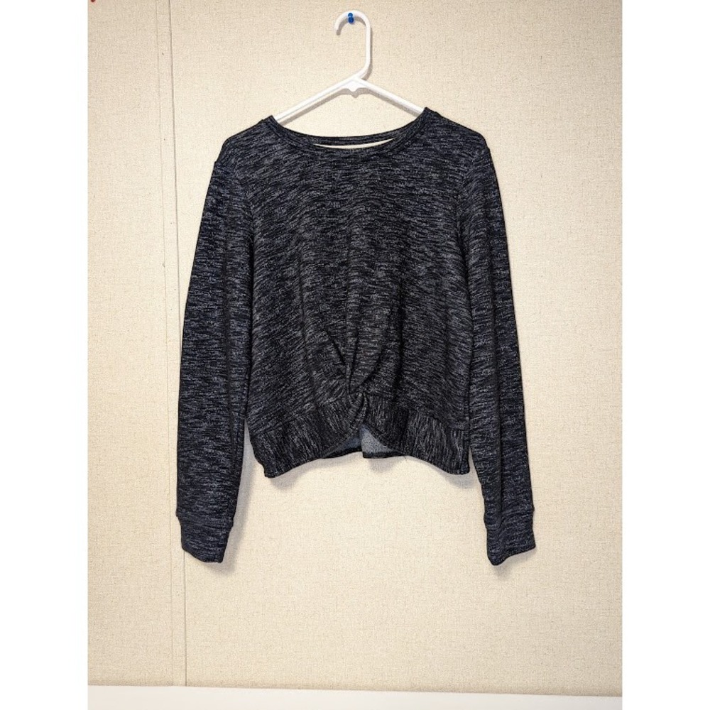Champion Womens Twist Front Space Dye Sweatshirt Gray Marl Long Sleeve Small